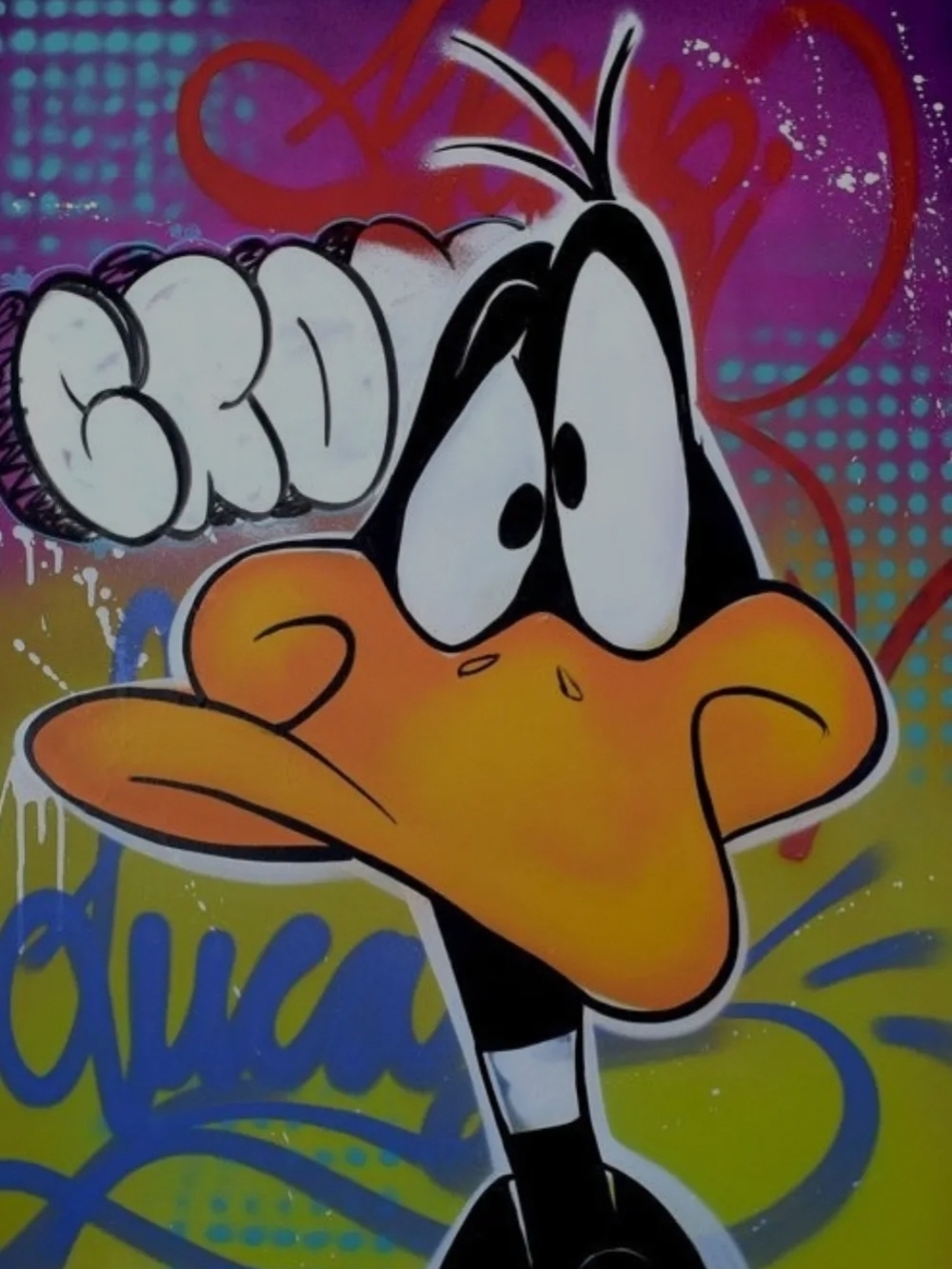 Daffy Duck Graffiti Pop Art 40x50 throw blanket